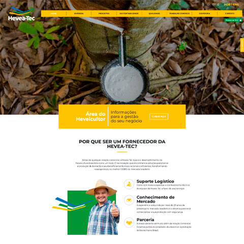 Site Hevea-Tec desenvolvido pela Carbon Web