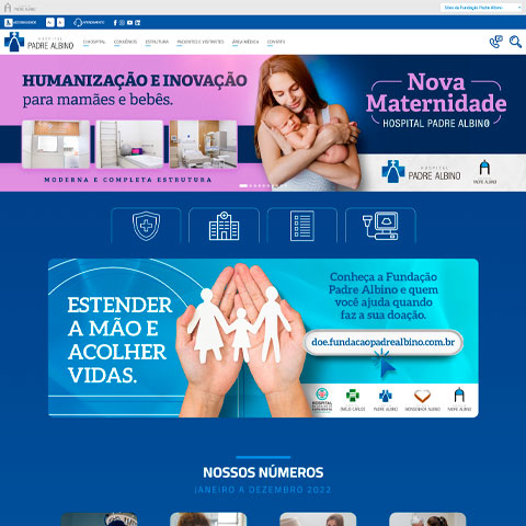 Site Hospital Padre Albino desenvolvido pela Carbon Web