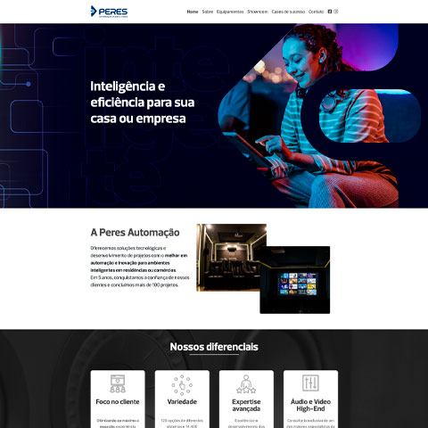Site Peres Automação desenvolvido pela Carbon Web