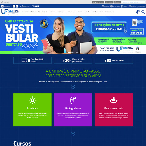 Site UNIFIPA desenvolvido pela Carbon Web
